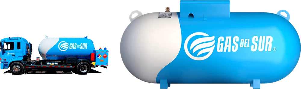 Camión de distribución de gas industrial